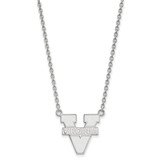 LogoArt University of Virginia Necklace - Sterling Silver Rhodium-Plated Large Pendant 18 Inch