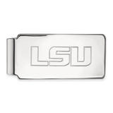 LogoArt Louisiana State University Money Clip - Sterling Silver Rhodium-Plated L-S-U