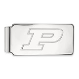 LogoArt Purdue University Money Clip - Sterling Silver Rhodium-Plated Letter P