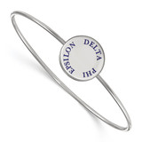 LogoArt Delta Phi Epsilon Bracelet - Sterling S. Rhodium-Plated Enameled Slip-on Bangle - SS021DPH-7