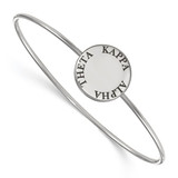 LogoArt Kappa Alpha Theta Bracelet - Sterling S. Rhodium-Plated Enameled Slip-on Bangle - SS021KAT-7