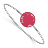LogoArt Gamma Phi Beta Bracelet - Sterling Silver Rhodium-Plated Enameled Slip-on Bangle - SS022GPB-7
