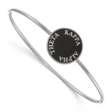 LogoArt Kappa Alpha Theta Bracelet - Sterling S. Rhodium-Plated Enameled Slip-on Bangle - SS022KAT-7