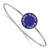 LogoArt Kappa Kappa Gamma Bracelet - Sterling S. Rhodium-Plated Enameled Slip-on Bangle - SS022KKG-7
