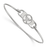 LogoArt Buffalo Sabres Bracelet - Sterling Silver Rhodium-Plated Small Center 7 Inch Wire Bangle