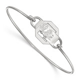 LogoArt University of South Carolina Bracelet - Sterling Silver Rhodium-Plated Small Center 7 Inch Wire Bangle