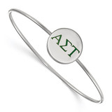 LogoArt Alpha Sigma Tau Bracelet - Sterling Silver Rhodium-Plated Enameled Slip-on Bangle - SS023ALS-7