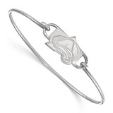 LogoArt Colorado Avalanche Bracelet - Sterling Silver Rhodium-Plated Letter A Small Center 7 Inch Wire Bangle