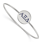 LogoArt Alpha Xi Delta Bracelet - Sterling Silver Rhodium-Plated Enameled Slip-on Bangle - SS023AXD-7