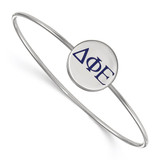 LogoArt Delta Phi Epsilon Bracelet - Sterling S. Rhodium-Plated Enameled Slip-on Bangle - SS023DPH-7