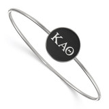 LogoArt Kappa Alpha Theta Bracelet - Sterling S. Rhodium-Plated Enameled Slip-on Bangle - SS024KAT-7