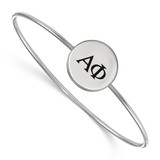 LogoArt Alpha Phi Bracelet - Sterling Silver Rhodium-Plated Enameled Slip-on Bangle - SS025APH-7
