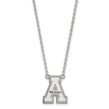 LogoArt Appalachian State University Necklace - Sterling Silver Rhodium-Plated Enameled Large Pendant 18 Inch