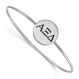 LogoArt Alpha Xi Delta Bracelet - Sterling Silver Rhodium-Plated Enameled Slip-on Bangle - SS025AXD-7
