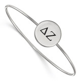 LogoArt Delta Zeta Bracelet - Sterling Silver Rhodium-Plated Enameled Slip-on Bangle - SS025DZ-7
