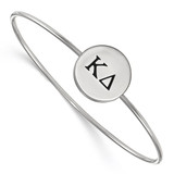 LogoArt Kappa Delta Bracelet - Sterling Silver Rhodium-Plated Enameled Slip-on Bangle - SS025KD-7