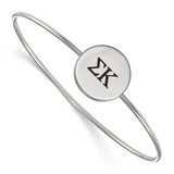 LogoArt Sigma Kappa Bracelet - Sterling Silver Rhodium-Plated Enameled Slip-on Bangle - SS025SKP-7