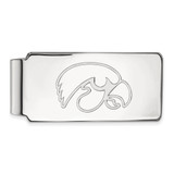 LogoArt University of Iowa Money Clip - Sterling Silver Rhodium-Plated Hawk