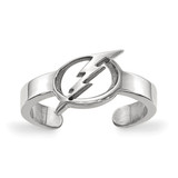 LogoArt Tampa Bay Lightning Toe Ring - Sterling Silver Rhodium-Plated, 2 mm