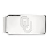 LogoArt University of Oklahoma Money Clip - Sterling Silver Rhodium-Plated O-U