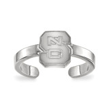 LogoArt North Carolina State University Toe Ring - Sterling Silver Rhodium-Plated N-C-S, 2 mm
