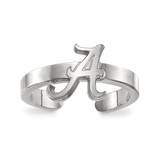 LogoArt University of Alabama Toe Ring - Sterling Silver Rhodium-Plated, 2 mm