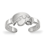 LogoArt University of Iowa Toe Ring - Sterling Silver Rhodium-Plated Hawk, 2 mm