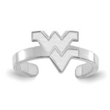 LogoArt West Virginia University Toe Ring - Sterling Silver Rhodium-Plated W-V, 2 mm