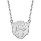 LogoArt Baylor University Necklace - Sterling Silver Rhodium-Plated Large Pendant 18 Inch