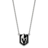 LogoArt Vegas Golden Knights Pendant - Sterling Silver Rhodium-Plated Large Enamel Necklac
