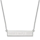 LogoArt Toronto Maple Leafs Necklace - Sterling Silver Rhodium-Plated Small Bar 18 Inch