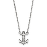 LogoArt Alpha Sigma Tau Necklace - Sterling Silver Rhodium-Plated Sorority Symbol Extra Small Pendant 18 Inch