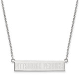 LogoArt Pittsburgh Penguins Necklace - Sterling Silver Rhodium-Plated Small Bar 18 Inch