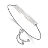 LogoArt Pittsburgh Penguins Bracelet - Sterling Silver Rhodium-Plated LA Small Bar Adjustable 9 Inch