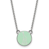 LogoArt Alpha Epsilon Phi Necklace - Sterling Silver Rhodium-Plated Extra Sorority Symbol Small Color Enamel Pendant 18 Inch