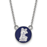 LogoArt Alpha Xi Delta Necklace - Sterling Silver Rhodium-Plated Sorority Symbol Small Color Enamel Pendant 18 Inch - SS042AXD-18