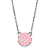 LogoArt Delta Gamma Necklace - Sterling Silver Rhodium-Plated Sorority Symbol Small Color Enamel Pendant 18 Inch - SS042DG-18
