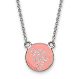 LogoArt Delta Zeta Necklace - Sterling Silver Rhodium-Plated Sorority Symbol Small Color Enamel Pendant 18 Inch - SS042DZ-18