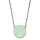 LogoArt Alpha Epsilon Phi Necklace - Sterling Silver Rhodium-Plated Sorority Symbol Small Color Enamel Pendant 18 Inch