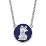 LogoArt Alpha Xi Delta Necklace - Sterling Silver Rhodium-Plated Sorority Symbol Large Color Enamel Pendant 18 Inch - SS043AXD-18