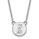 LogoArt Alpha Xi Delta Necklace - Sterling Silver Rhodium-Plated Sorority Symbol Small Color Enamel Pendant 18 Inch - SS044AXD-18