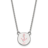 LogoArt Delta Gamma Necklace - Sterling Silver Rhodium-Plated Sorority Symbol Small Color Enamel Pendant 18 Inch - SS044DG-18