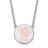 LogoArt Delta Zeta Necklace - Sterling Silver Rhodium-Plated Sorority Symbol Large Color Enamel Pendant 18 Inch - SS045DZ-18