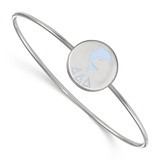 LogoArt Delta Delta Delta Bracelet - Sterling S. Rhodium-Plated Enameled Slip-on Bangle - SS048DDD-7