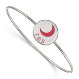 LogoArt Gamma Phi Beta Bracelet - Sterling Silver Rhodium-Plated Enameled Slip-on Bangle - SS048GPB-7