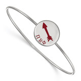 LogoArt Pi Beta Phi Bracelet - Sterling Silver Rhodium-Plated Enameled Slip-on Bangle - SS048PBP-7