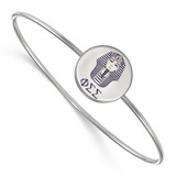 LogoArt Phi Sigma Sigma Bracelet - Sterling Silver Rhodium-Plated Enameled Slip-on Bangle - SS048PSS-7