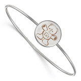LogoArt Sigma Delta Tau Bracelet - Sterling Silver Rhodium-Plated Enameled Slip-on Bangle - SS048SDT-7