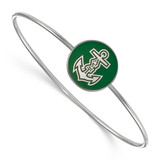 LogoArt Alpha Sigma Tau Bracelet - Sterling Silver Rhodium-Plated Enameled Slip-on Bangle - SS049ALS-7