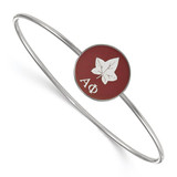 LogoArt Alpha Phi Bracelet - Sterling Silver Rhodium-Plated Enameled Slip-on Bangle - SS049APH-7